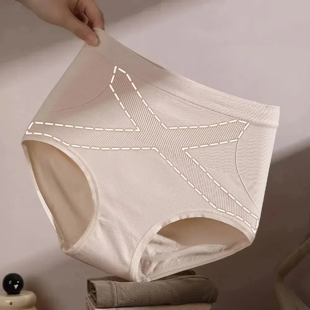 3Pcs 하이 웨이스트 슬리밍 팬티 코튼 가랑이 Shapewear 엉덩이 리프터 팬티 원활한 배꼽 수축 산후 바디 셰이퍼