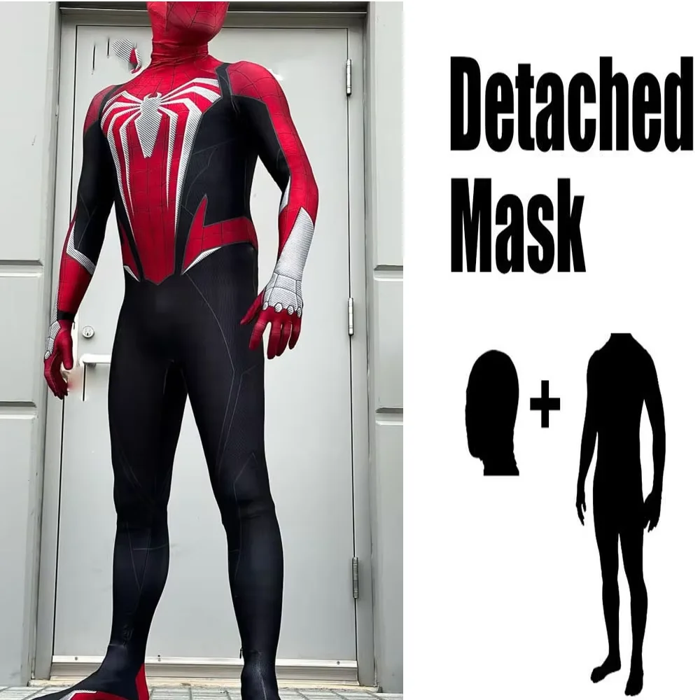 Halloween Black PS5 Superhero Cosplay Costume Full Spider Bodysuit Zentai Second Man Party Jumpsuits image 3