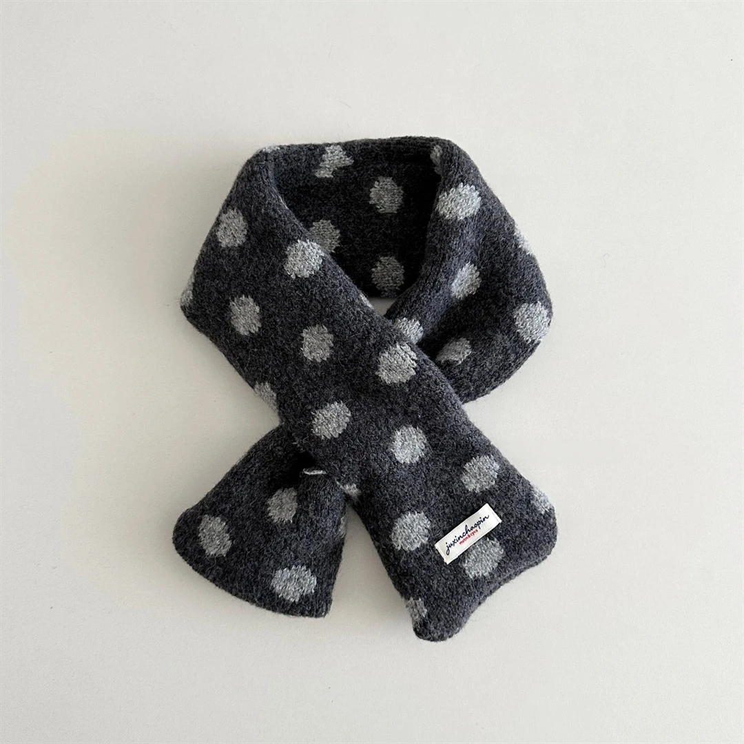Kinder-Halstuch mit Niedlichen Punkten, Winter-Schal für Kleinkinder, 8 Farben, Warmer Winter-Schal für Kinder, Mädchen-Accessoires, Kinderschal – Detail 9