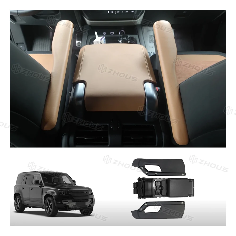 

Zhous Design Car Auto Luxury Interior Modify Kits Upgrade Center Armrest Kit for Land Rover Defender 90 110 Accessories