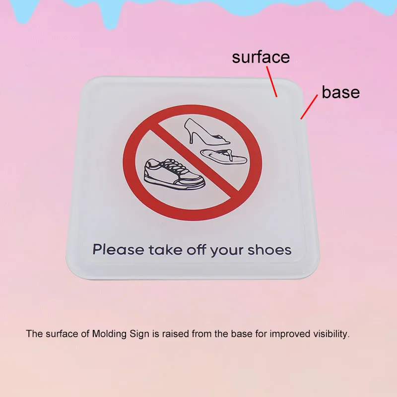يرجى خلع علامات أحذيةك لافتات لوحة علامات أكريليك ملصق لوحة غرفة نوم منزلية خاصة ملصقات جدار علامة تحذير
