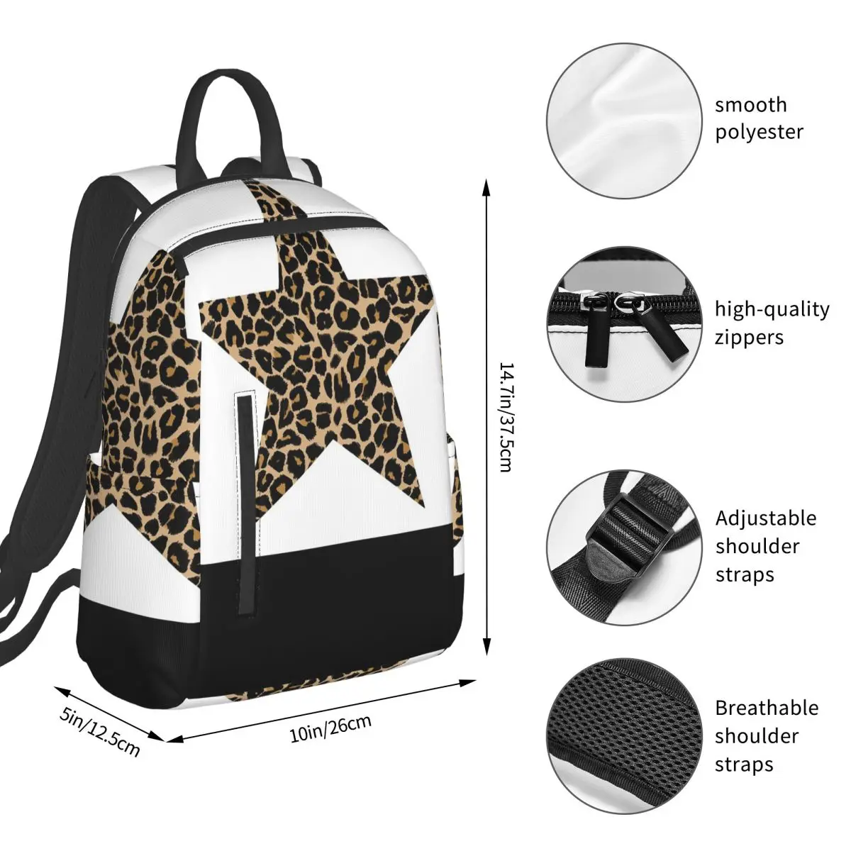 Traditional Leopard Print Colours Backpack Student BookBag Boys Girls School Bag Laptop Shoulder Bags Men Women