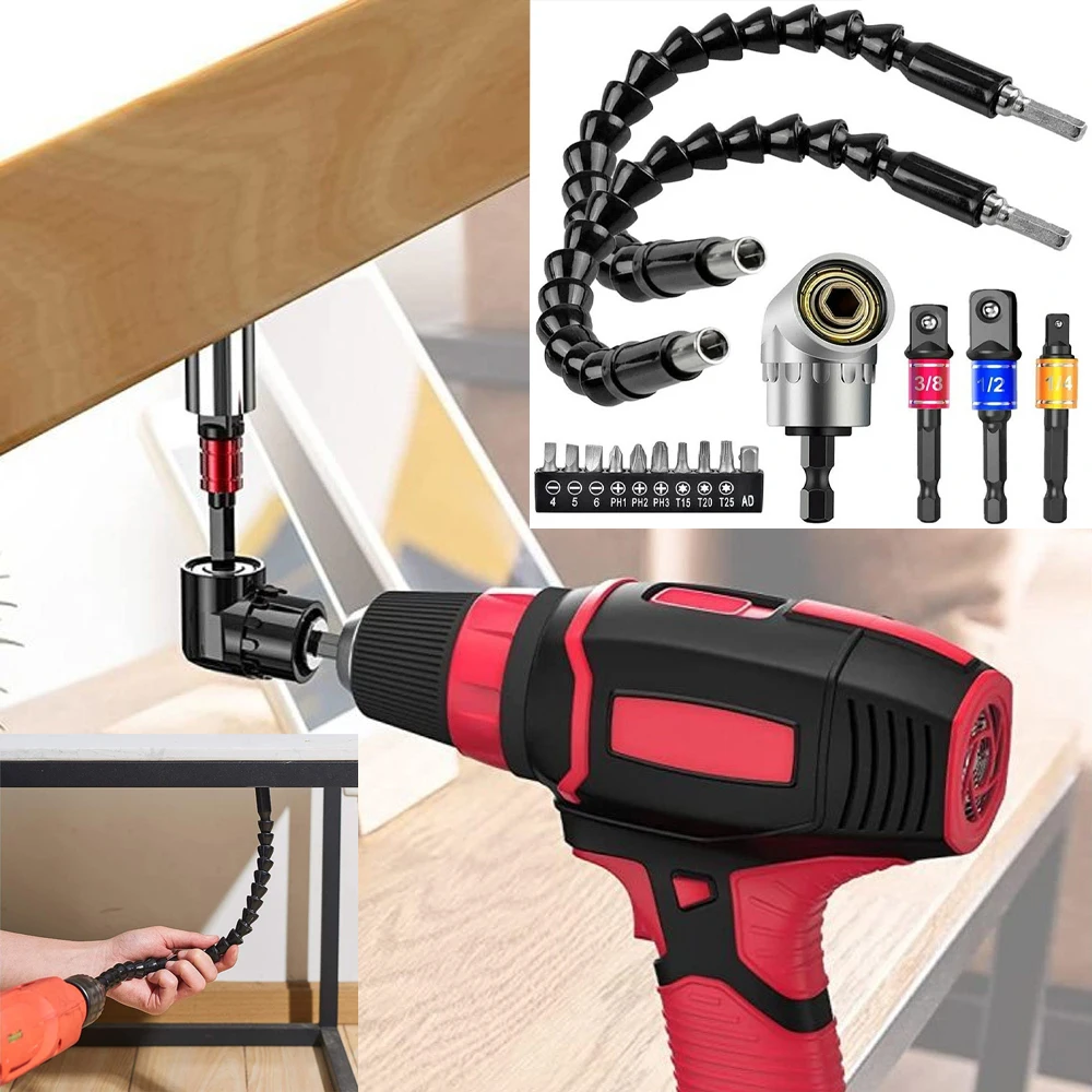 

Гибкий удлинитель для дрели с шестигранным хвостовиком, Набор насадок для дрели, гибкие насадки для дрели + фото + отвертка