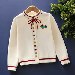 Baby Girls Lace Cardigans for Kids Sweaters Knitted Coats Autumn Winter Children Clothes for Teenagers Tops 5 7 9 10 11 13 Years