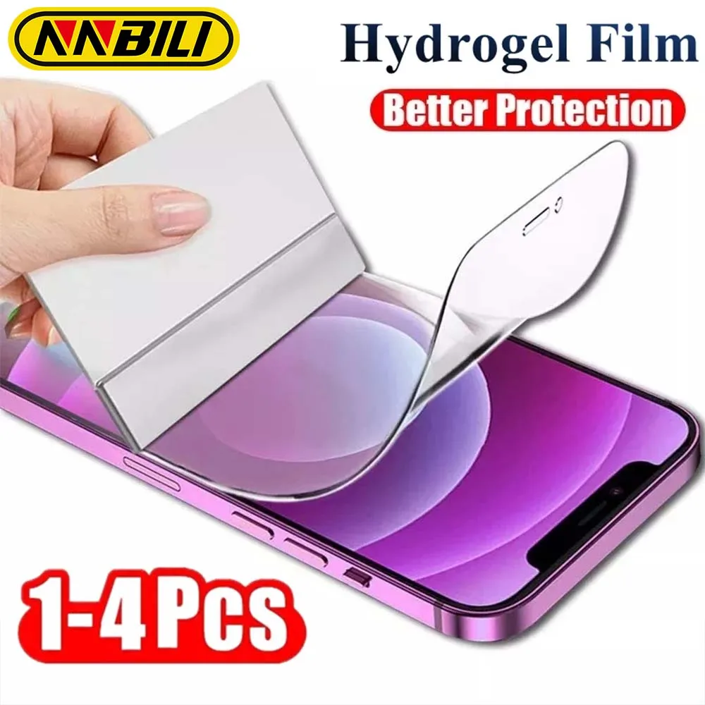 NNBILI 1-4Pcs Full Cover Back Hydrogel Film For iPhone 7 8 6 Plus XR XS MAX Screen Protectors For iPhone 12 13 Pro Max Not Glass