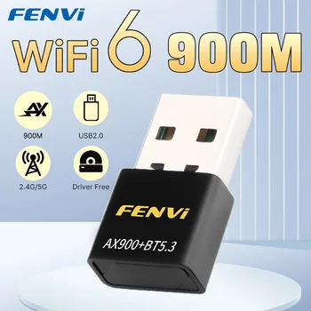 Fenvi WiFi 6 AX900 USB adaptörü Bluetooth 5.3 2in1 2.4G & 5GHz Dual Band kablosuz ağ alıcısı sürücü Win10 için ücretsiz/11