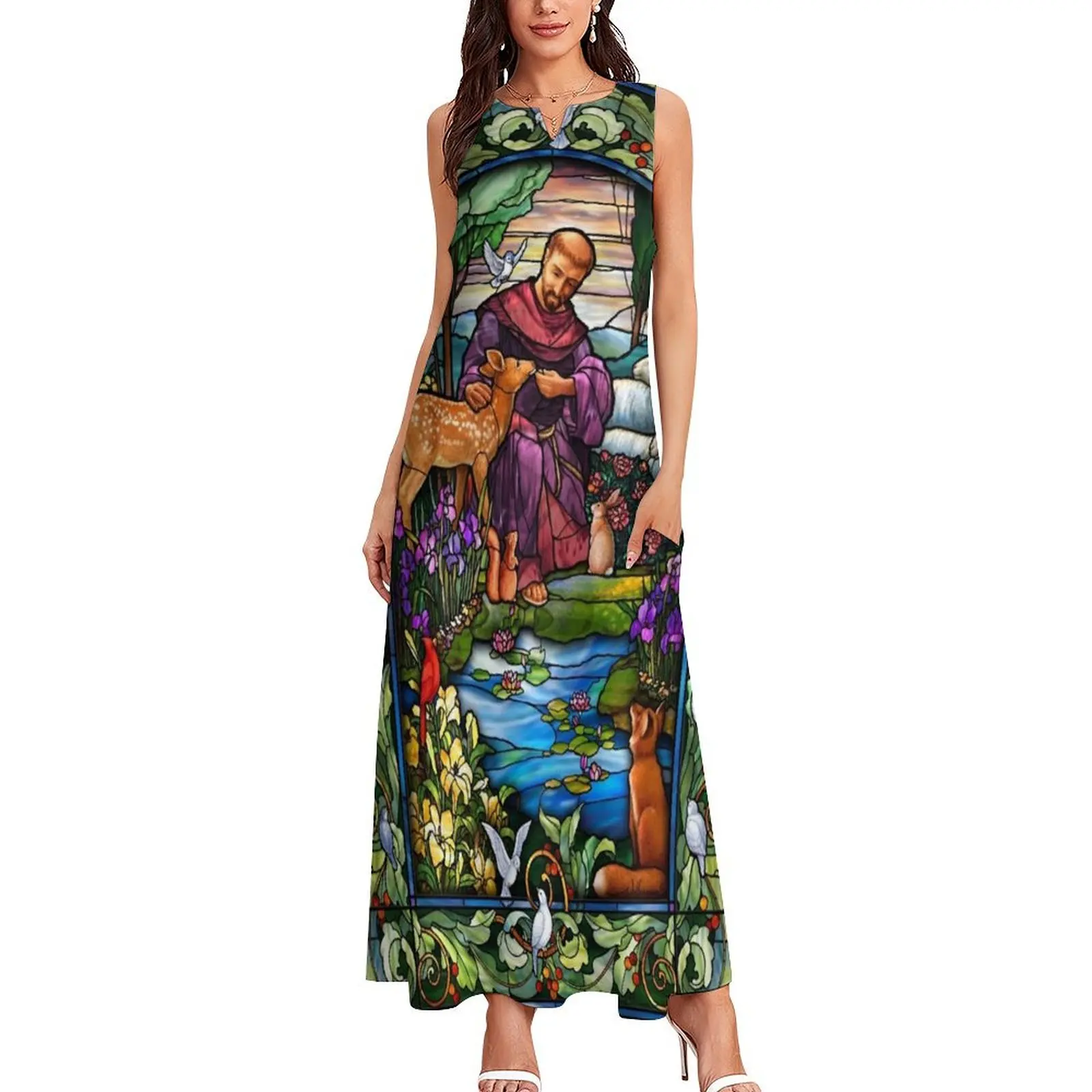 St. Francis Stained Glass Long Dress Dresses for wedding party women"s evening dresses 2024