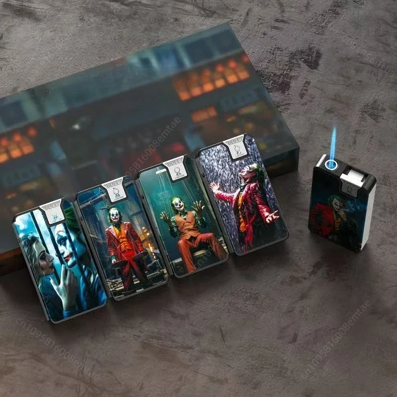 

2026 Grass Skull Inflatable Windproof Direct Charge Lighter,Pull rod Ignition Ultra Thin Lighter,Cigarette Accessories,Men Gift