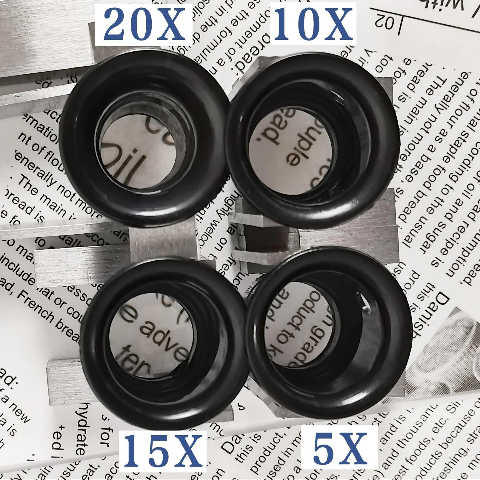 4PCS Eye Loupe Jeweler Watch Magnifier Tool 5X 10X 15X 20X Monocular Watch Repair Loupe Magnifier Set Watchmaker Mag. Glass