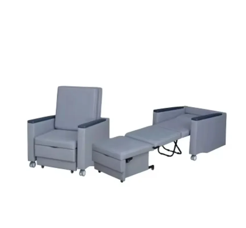 Hospital Medical Accompany Chair Patient Attendant Folding Nursing Chair Cum Bed