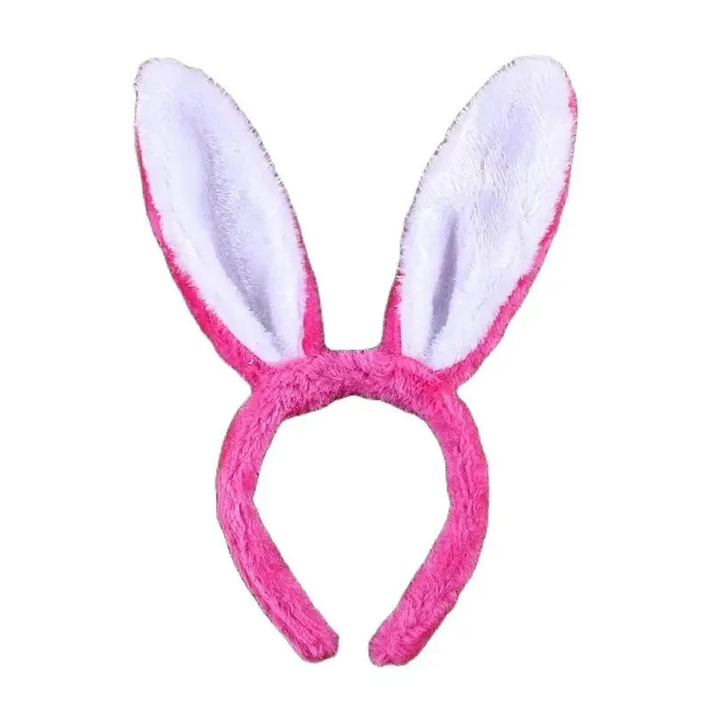 Unisex Plush Rabbit Ear Hair Hoop Bunny Ears Headband Theme Party Stage Performance Headdress Christmas Easter Cosplay Costum
