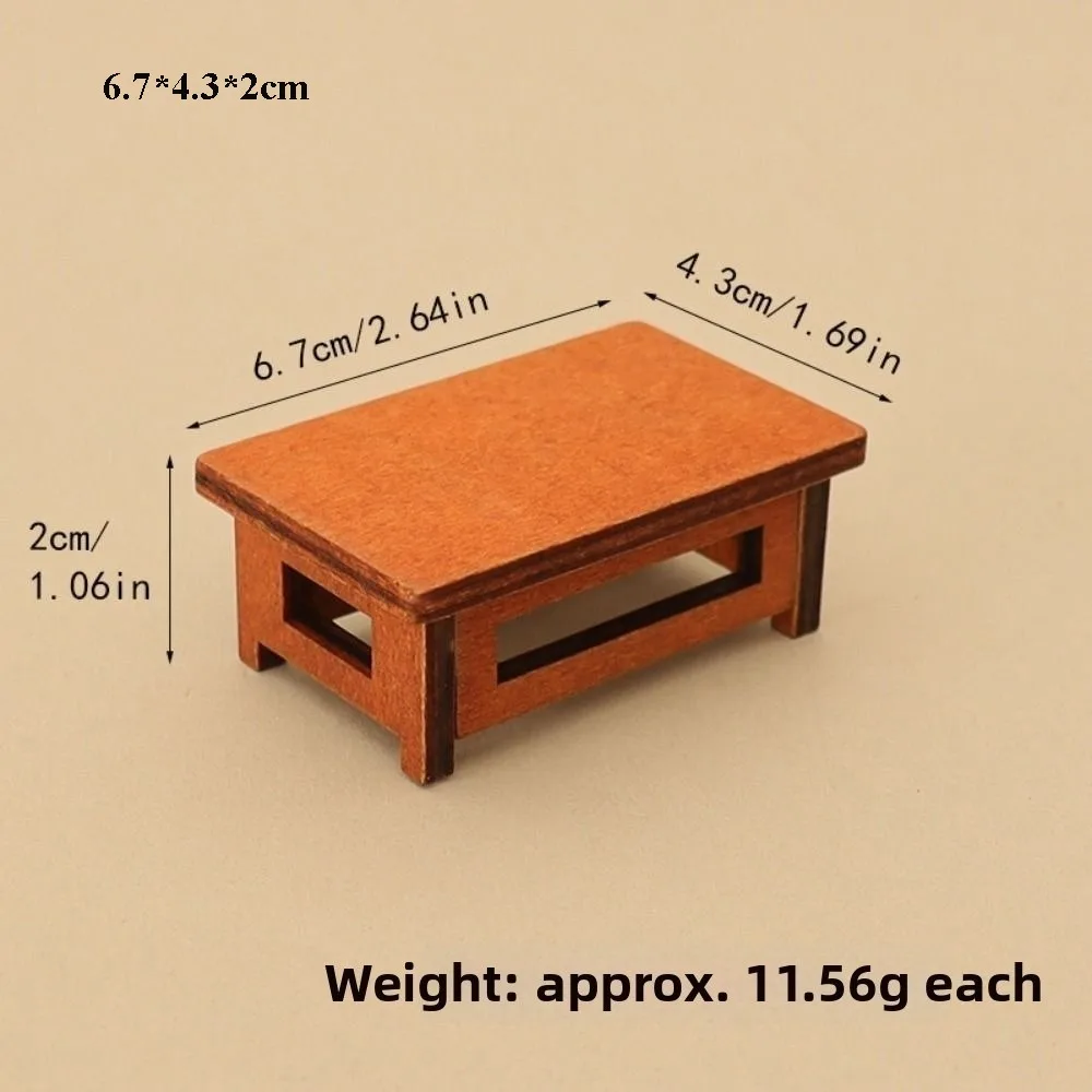 Mini 1/12 Dollhouse Miniature Chair Multistyles Modern Simple Wood Coffee Dining Table Chairs House Decoration