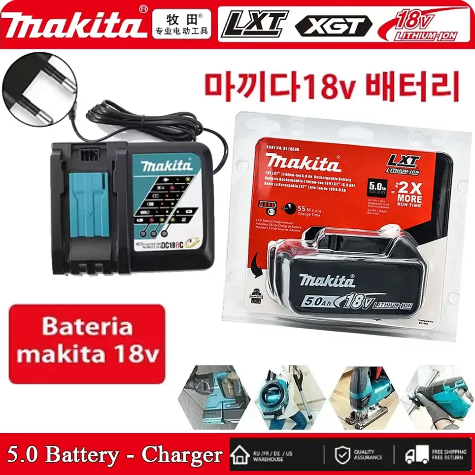 

18V 5.0Ah Makita Original With LED lithium ion replacement LXT BL1860B BL1860 BL1850 Makita rechargeable power tool battery 5000