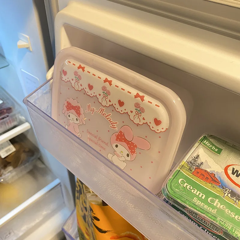 PomPomPurin Hello Kitty Anime Kawaii MINISO Ins Refrigerator Storage Box Cute Cartoon Pochacco Vegetable Case Gifts for Girls