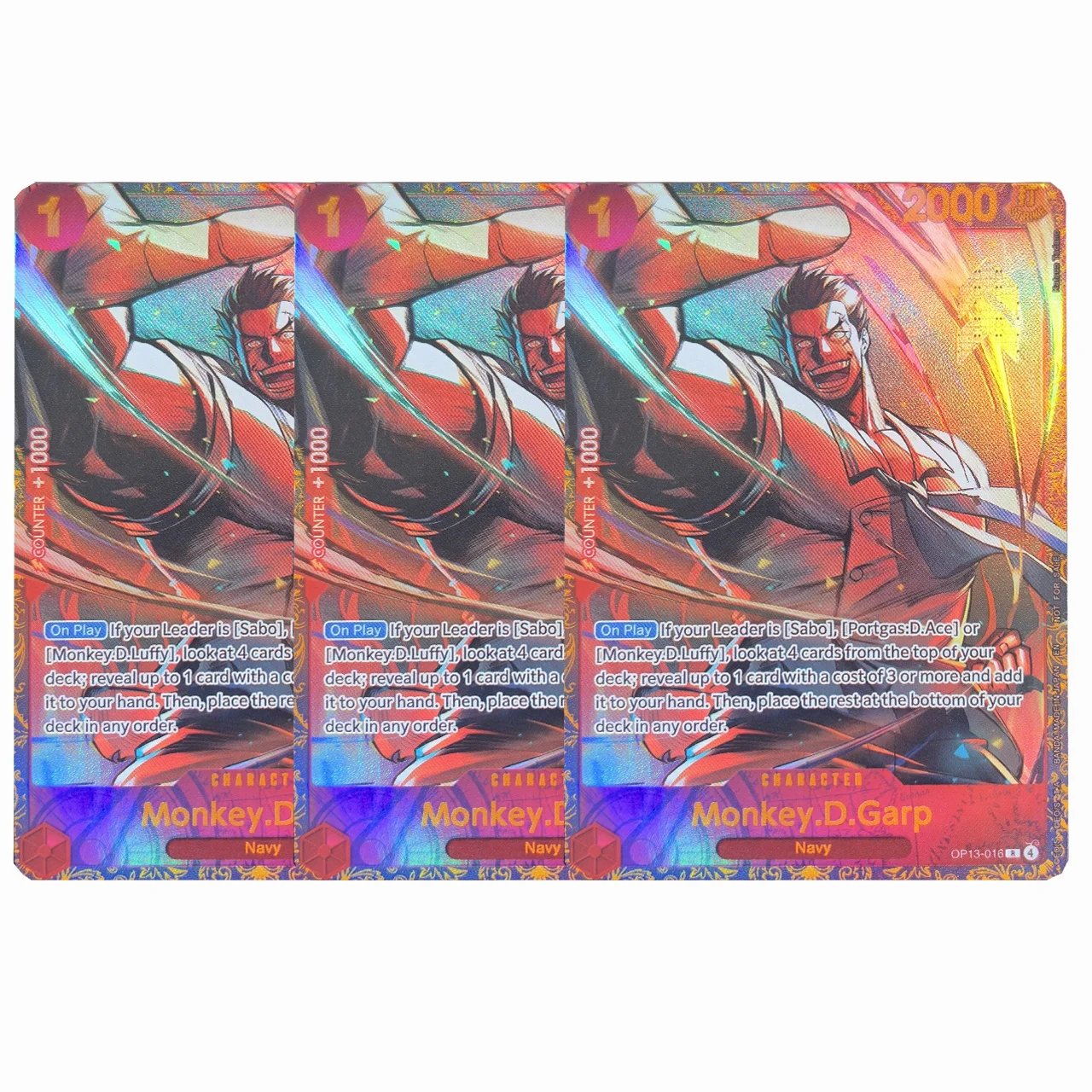 

One Piece Monkey.D.Kapu SR Character Diy Folding Flash Card English OP13-016 Animation Game Collection Card Toy Gift