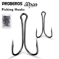 PROBEROS 30pcs Luya Fishing Hook Carbon Steel Barbed Double Hook Fishing Hook Chicken Claw Hook Tied Soft Bait Fish Accessories