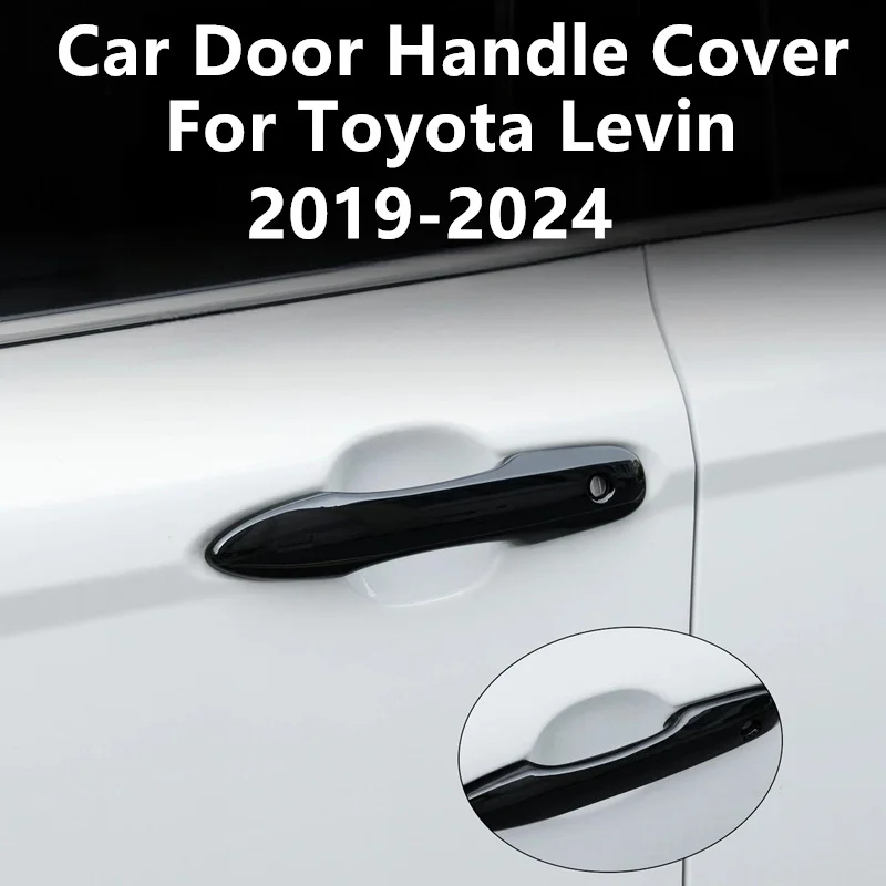 Car Door Handle Cover Carbon fiber pattern protector Exterior Door Handle anti-scratch cover plastic For Toyota Levin 2019-2024