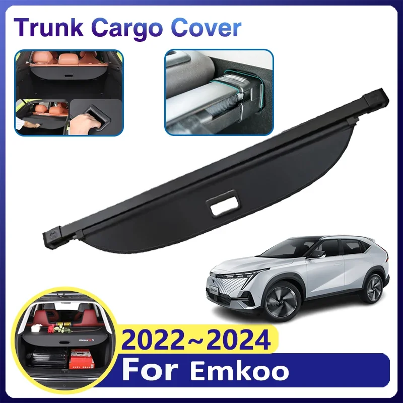 for GAC Emkoo 2022~2024 2023 Trumpchi  Car Trunk Curtain Cargo Covers Retractable Security Partition Luggage Storage Accessories