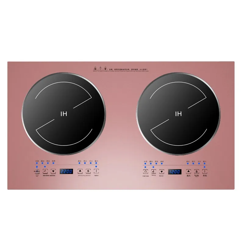 Embedded Induction Cooker Double Stove Household Intelligent Double-head Inlaid Electric Ceramic Stove Waterproof Touch Control