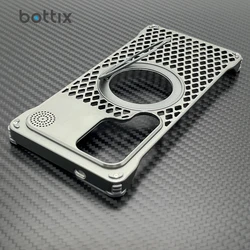 Metal Alloy Armor For Samsung Galaxy S25 Ultra Case Frameless S25 Shockproof Cover Cooling Back Built-in 360 Bracket Shell Funda