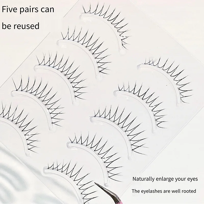 Faux cils en forme de V, groupe de filles coréennes, air transparent, naturel, mince, nickel é, performance sur scène, beauté