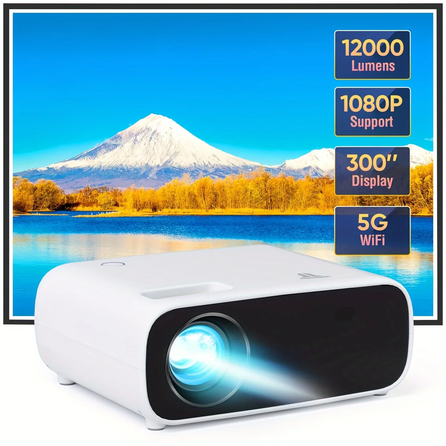 

Upgrade to 2K Full Scene Coverage Projector with 5GWifi for IOS/Android/Notebook/TV Box/PS5/XBO