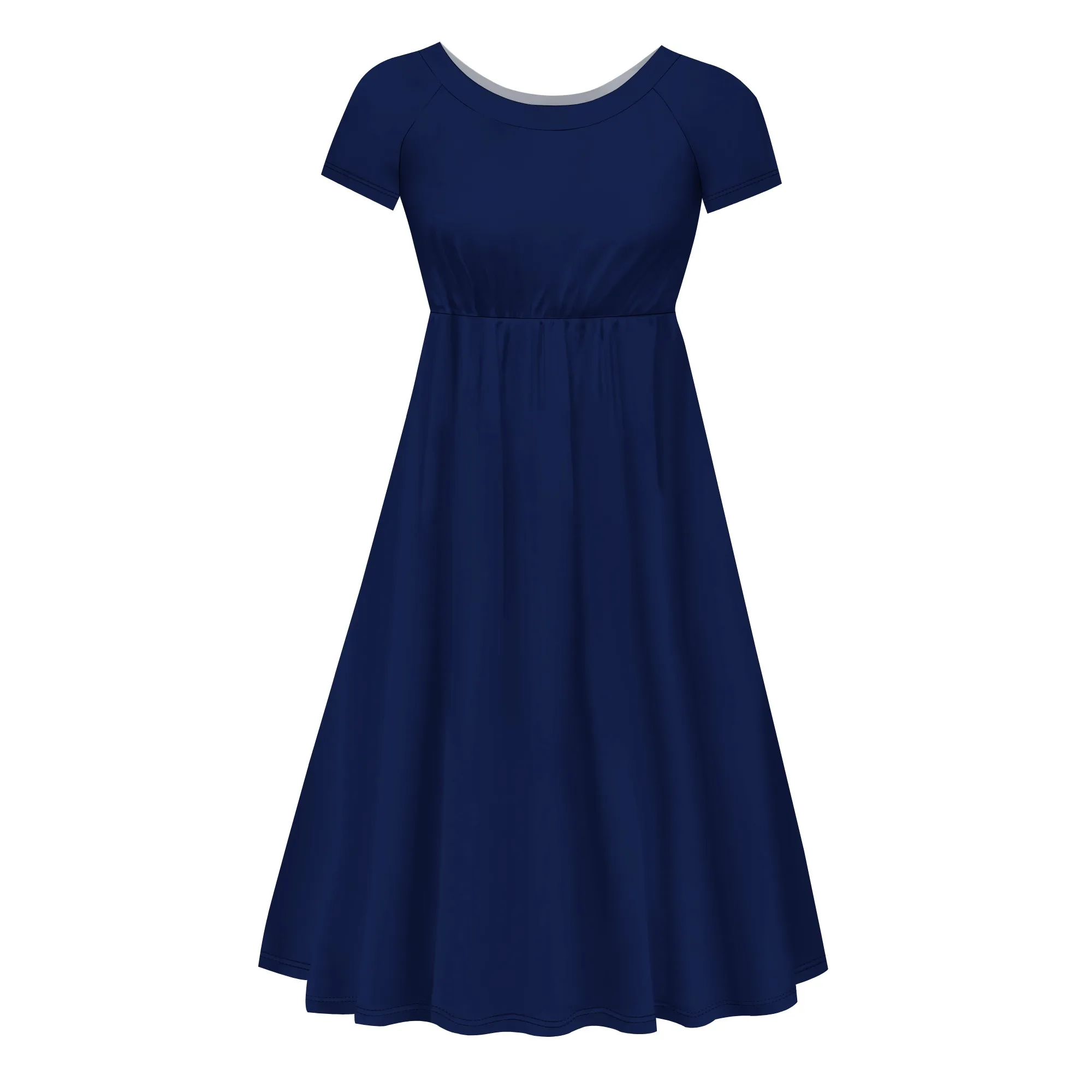Women's Summer Short Sleeve A-Line Midi Dresses Casual Floral T-Shirt Dress Flowy Beach Sundress with Pockets