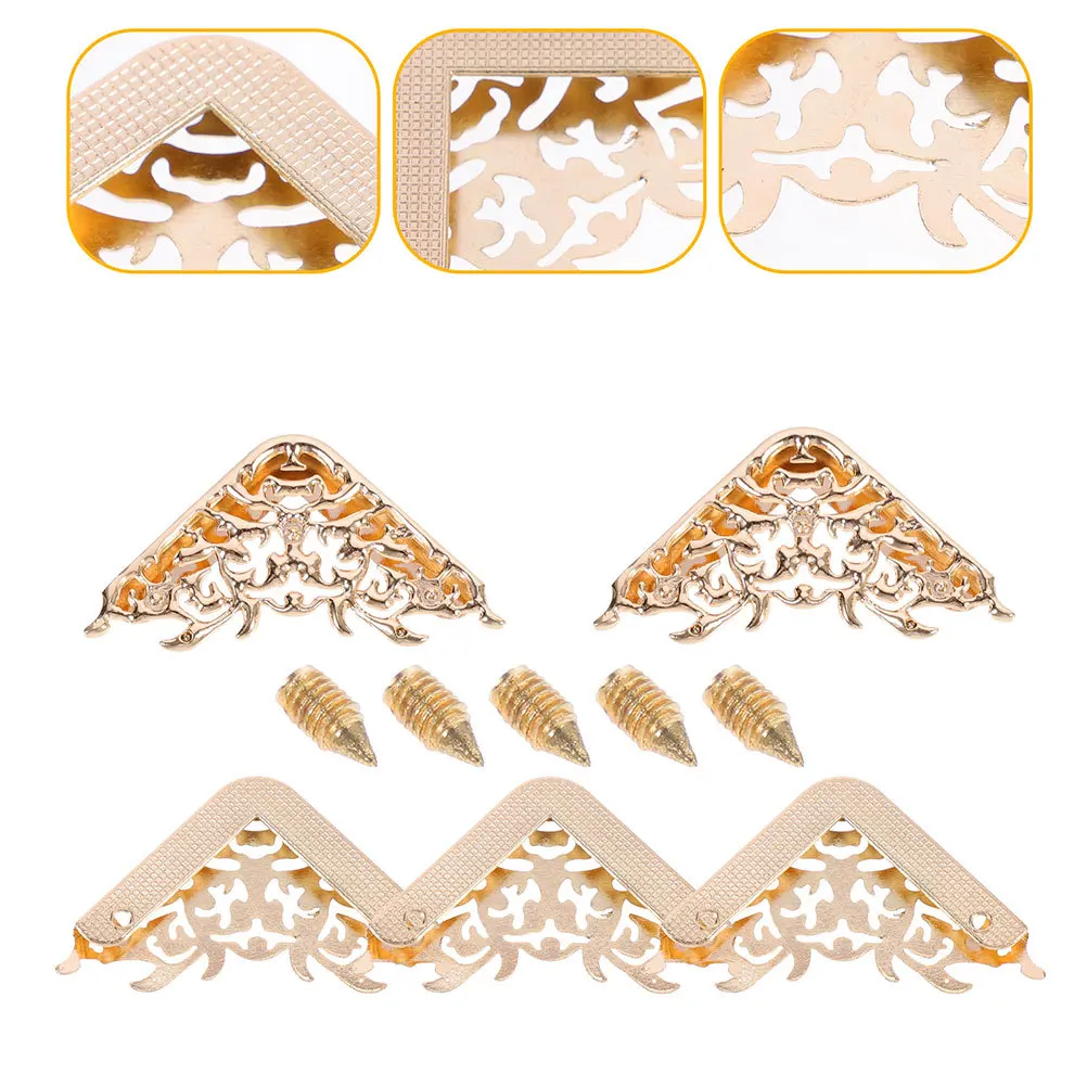 

6pcs Metal Bag Corner Protectors Hollow Lightweight Durable Edge Guard For Handbags Purse Luggage Diy Hardware Accessories Box