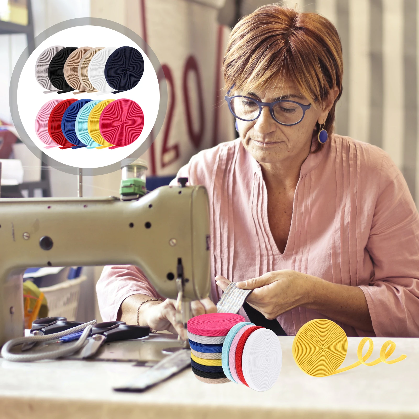 

12pcs Elastic 1cm Thick Cords Safe Durable Practical Long Service Colorful Straps Sewing Accessories Pregnant for Sewing