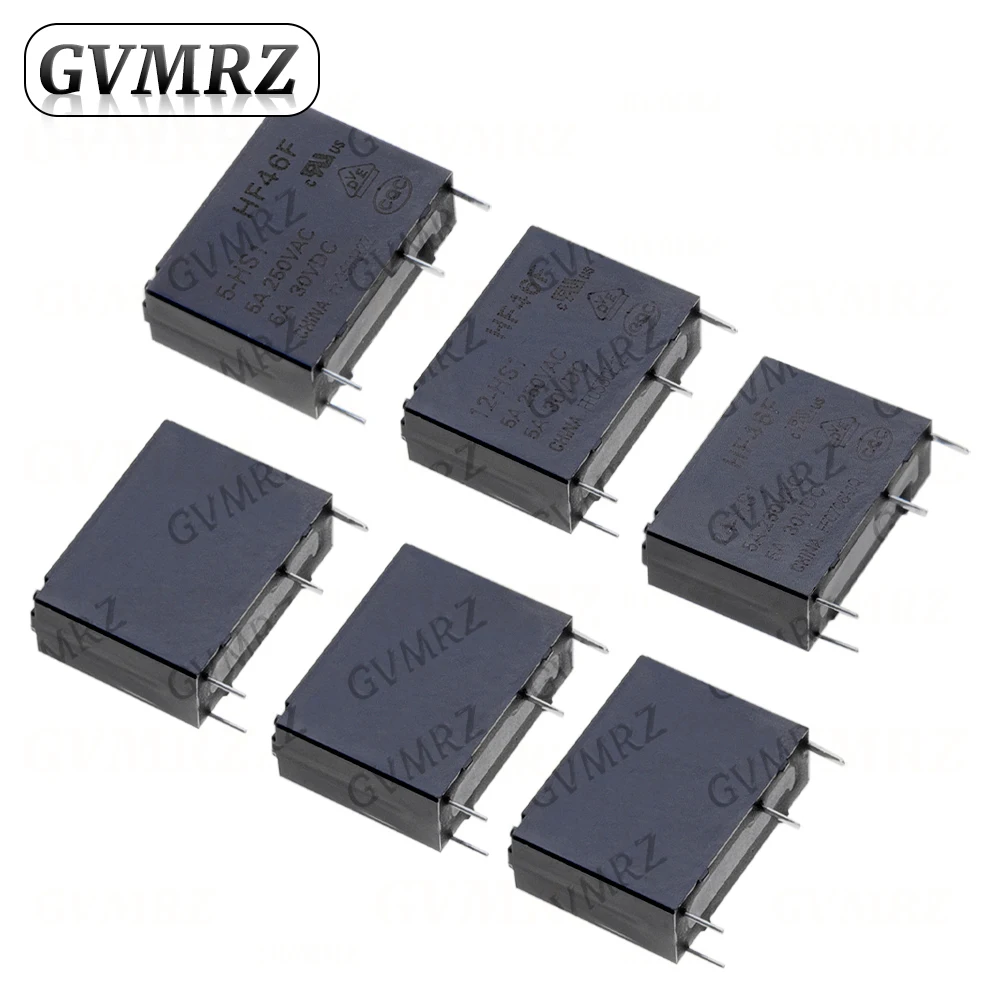 1PCS 5V 12V 24V DC 30VDC Power Relays HF46F-005-HS1 HF46F-012-HS1 HF46F-024-HS1 5-HS1 12-HS1 24-HS1 5A 250VAC 4PIN