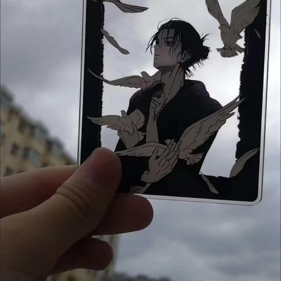 «Атака Титанов» и «Эрен Йегер» акриловые прозрачные карточные настольные украшения высокой четкости с высоким уровнем внешнего вида