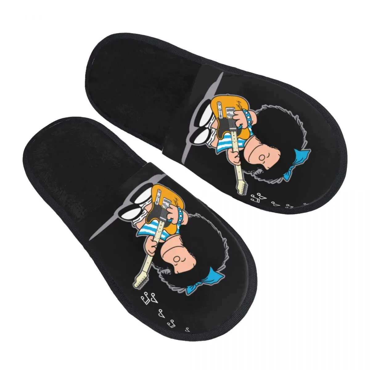 Print Women Mafalda Quino Comics House Slippers Soft Warm Classic Cartoon Manga Memory Foam Fluffy Slipper Indoor Outdoor Shoes