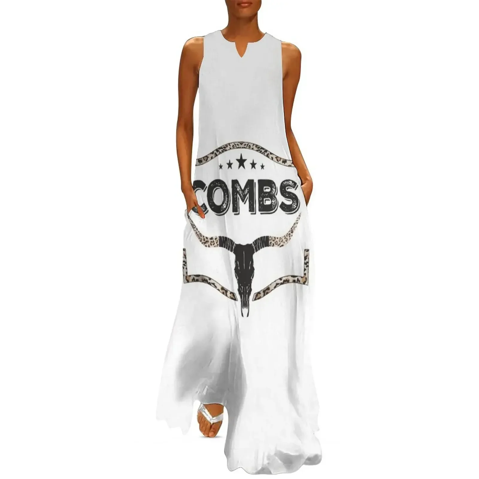 

Combs Bullskull Frame Long Dress dresses for women Women long dress summer dress korean women