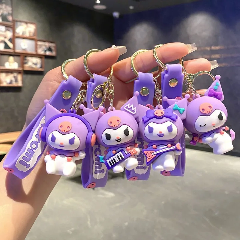 

Новый брелок серии Sanrio Kuromi, милый брелок в стиле аниме из ПВХ, кукла, сумка, украшение, брелок, подвеска, небольшой подарок, автомобильный брелок для ключей