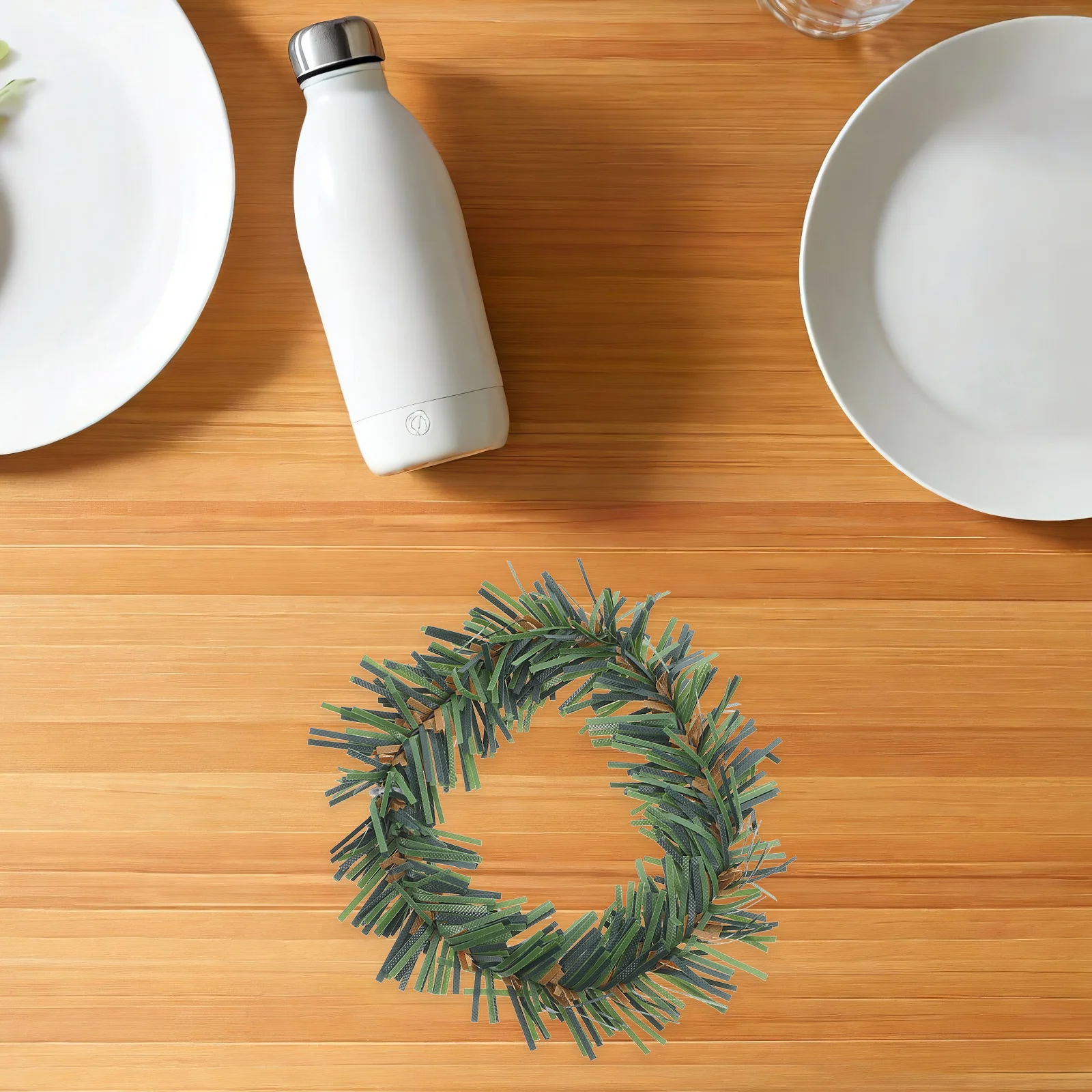 24Pcs Christmas Wreath Napkin Rings Holiday Decorative Buckles Artificial Greenery Garland Dining Table Green Napkin Holder