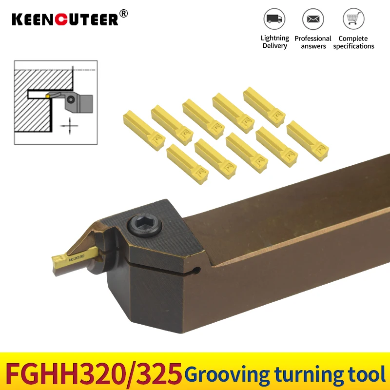 FGHH FGHH320/325R 25/30 48/60 75/100 End Face CNC Lathe Arbor Inner Hole Grooving Turning tool holder carbide insert FGD/FMM300R