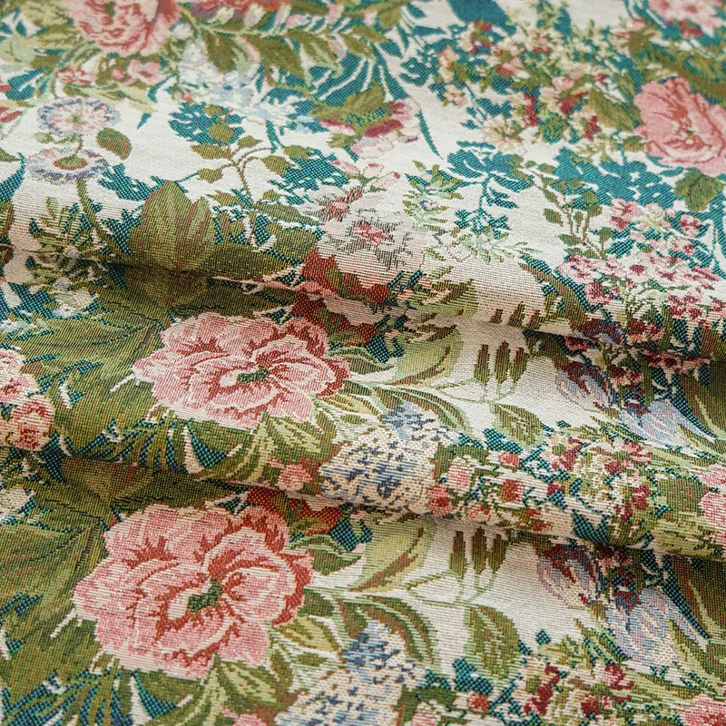 1 meter Retro Oil Painting Style Yarn Dyed Jacquard Fabric Autumn Winter Women's Dress Bag Decorative Sewing Fabric