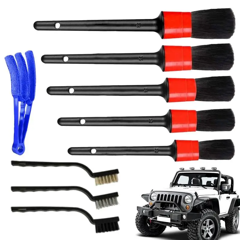 

Car Detailing Brushes Dust Cleaning Brush With Soft Bristle Brush Kit Removable Soft Bristle Car Interior Detailing Brush For