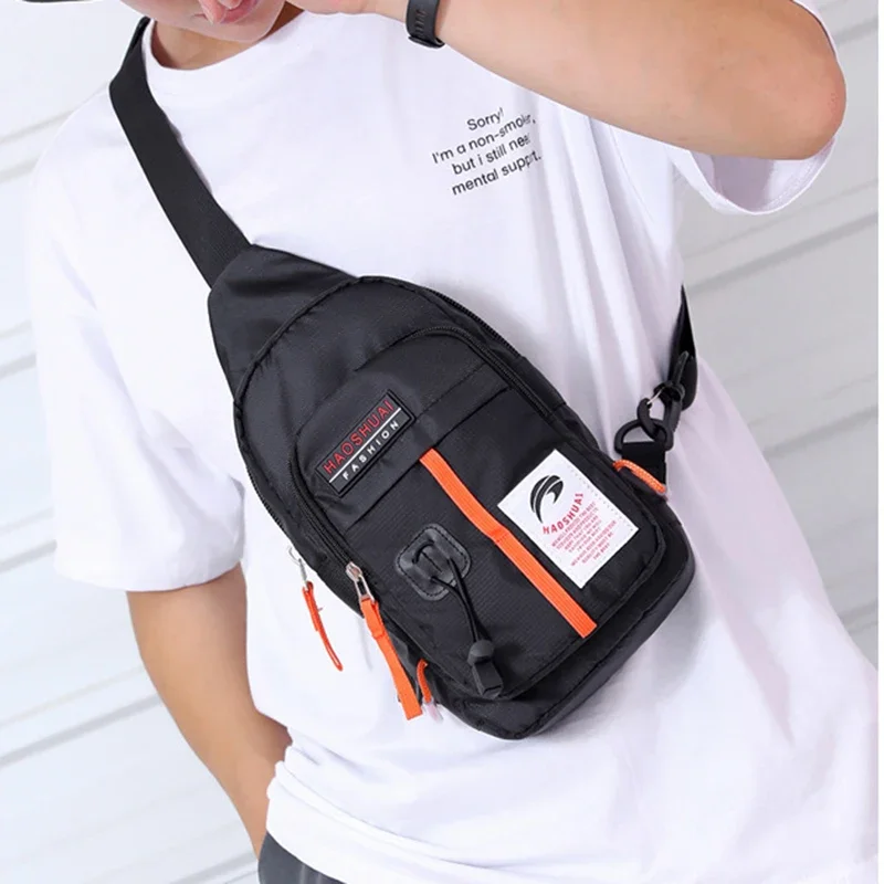 High Quality Men Nylon Male One Shoulder Bag Back Day Pack Light Fashion  Multi-Functional Sling  Rucksack Chest Bags