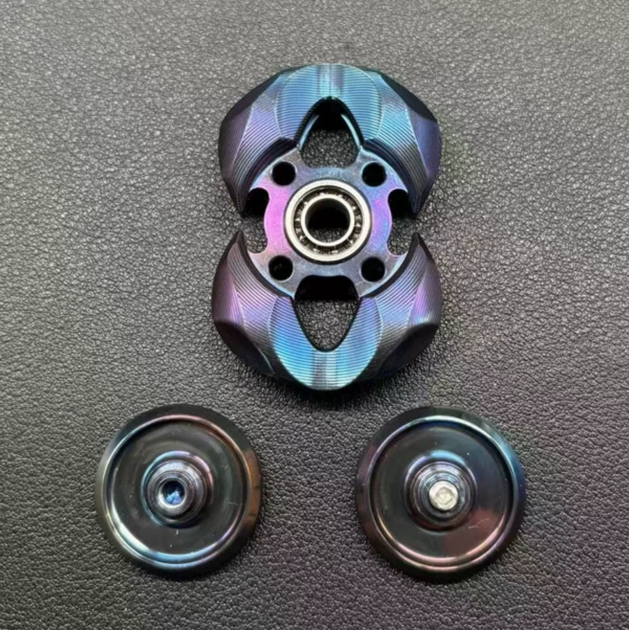 Used EDC KAP Zekk Zirconium Rainbow Stress Relief Toy Haptic Spinner Fingertip Gyroscope Decompression Toys For Adult