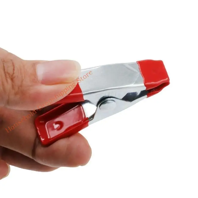 85AD 10Pcs Metal Spring Clamps 2 Inch Plastic Handle Clip Spring Clamps Soft Plastic Tips Grip Woodworking Grip Powerful Tool