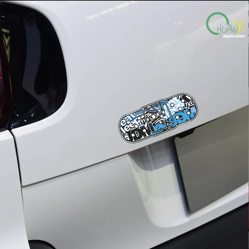 Blue Band-Aid Trendy Unique JDM Car Sticker Decoration Creative Fun Scratch Cover Body Decal