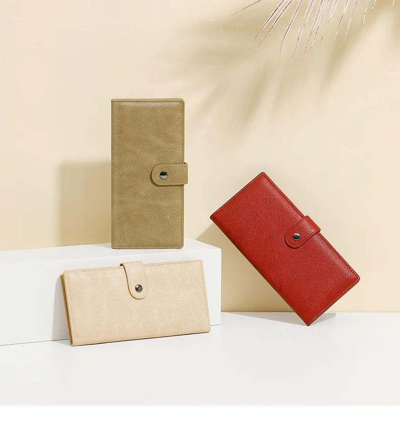 2025, schmale Damen-Geldbörse mit Kartenhalter, langes Portemonnaie, Premium-Leder, minimalistisch, High-End-Sensation, Multi-Kartensteckplatz, INS, originelles Design