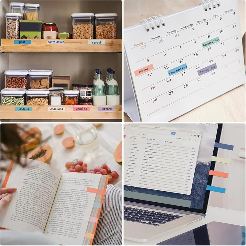 Tabs Sticky Note graváveis, pastas, guias anotação, marcadores de página, classificar arquivos, 120 cores, 2400 pcs