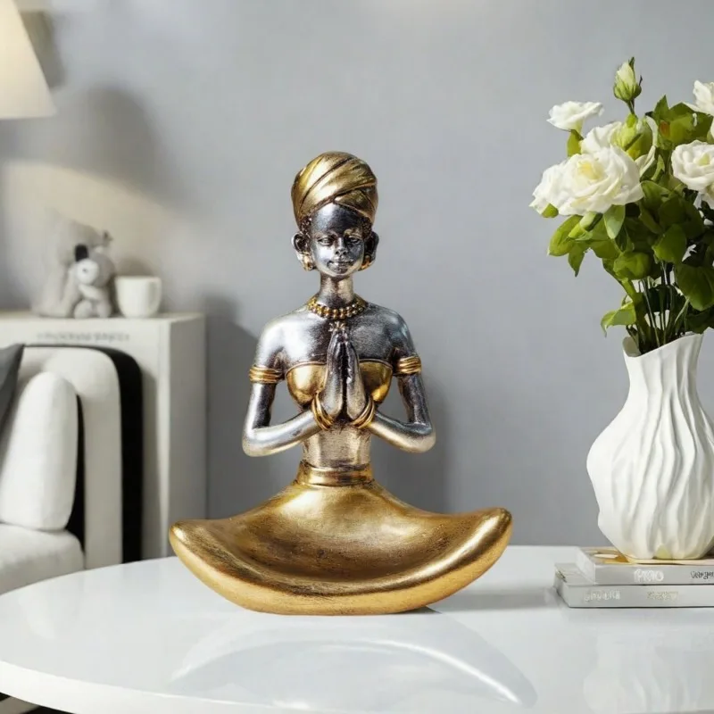 

Креативное украшение для йоги из смолы, изысканные скульптуры персонажей, ремесла, гостиная, офис, книжная полка, украшение для йоги, женская статуя