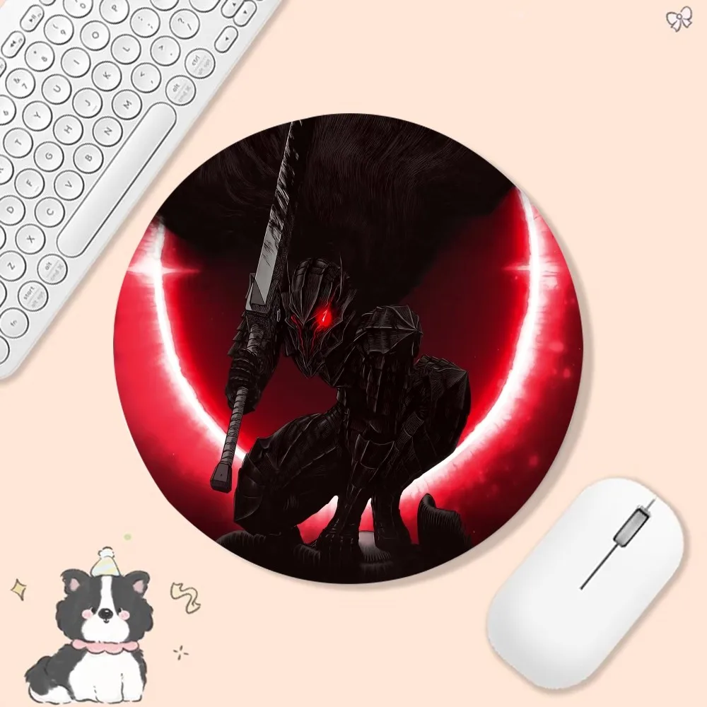 Berserk Mousepad INS Tide Round Office Student Gaming Thickened Writing Pad Non-slip Cushion Mouse Pad for PC Computer Table