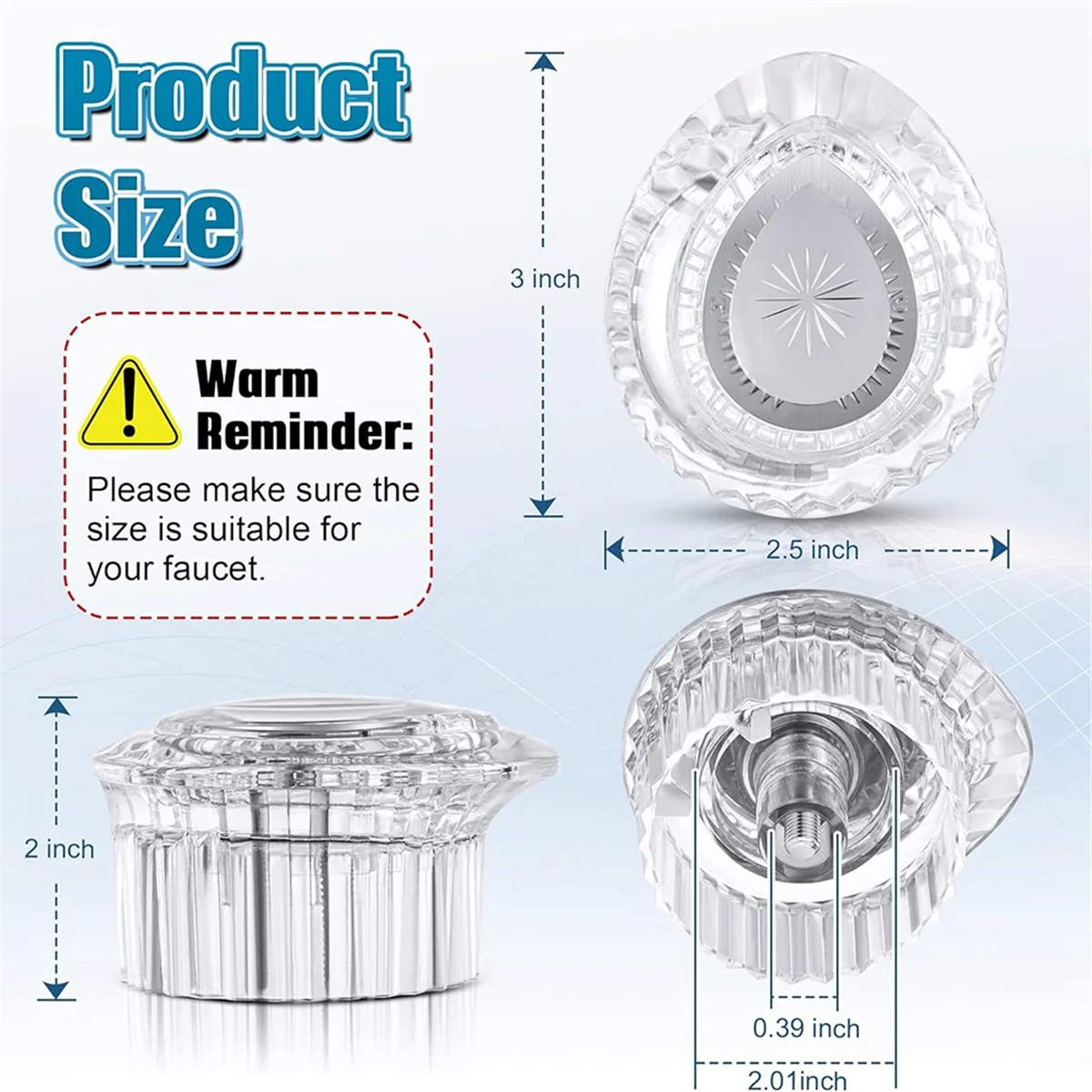 2025+交換用ノブハンドルキット（100710シャワーハンドル用）、浴室用蛇口/バスタブ用シャワーノブ交換