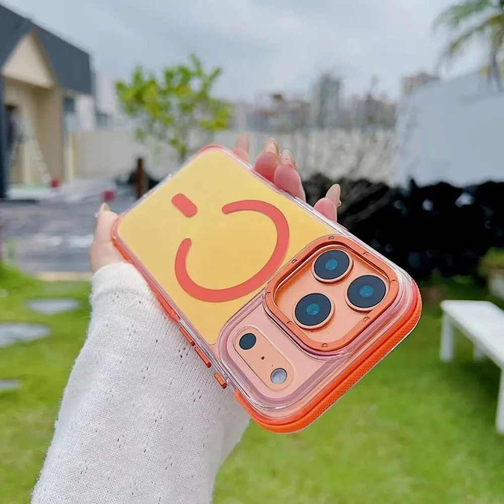 

Новый обесцвеченный полупрозрачный металлический чехол для телефона MagSafe с беспроводной зарядкой для iPhone 17 Pro Max Air 16 15 14 13 12 11 Pro Max Cover