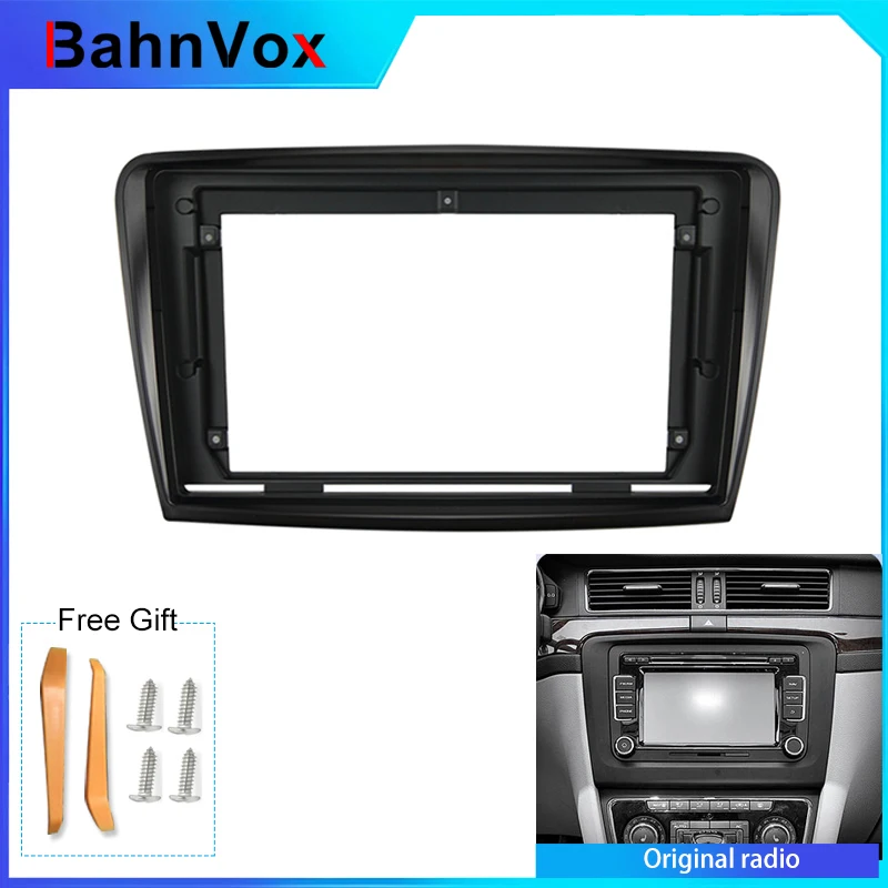 10 inch Android Car Radio frame for Skoda Superb 2 B6 2008 - 2015 2din Stereo GPS Fascia bezel Panel Adapter wire harness