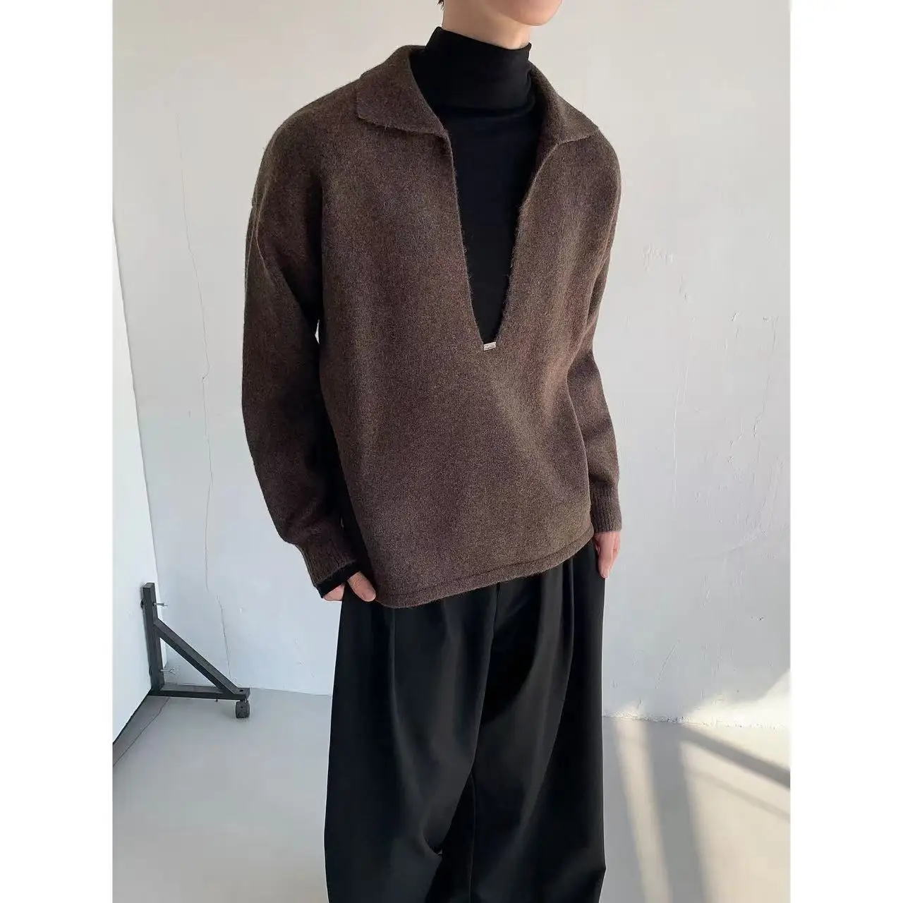 Fall/winter cashmere V-neck pullover sweater men's casual sweater top